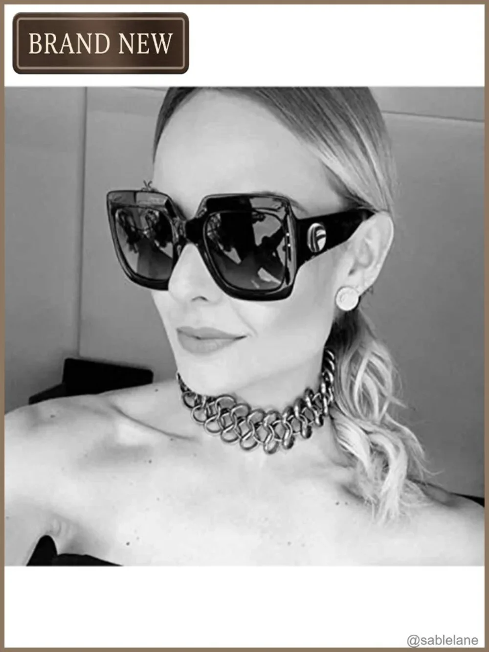 Retro Oversized Square Sunglasses for Women UV Protection Stylish Shades